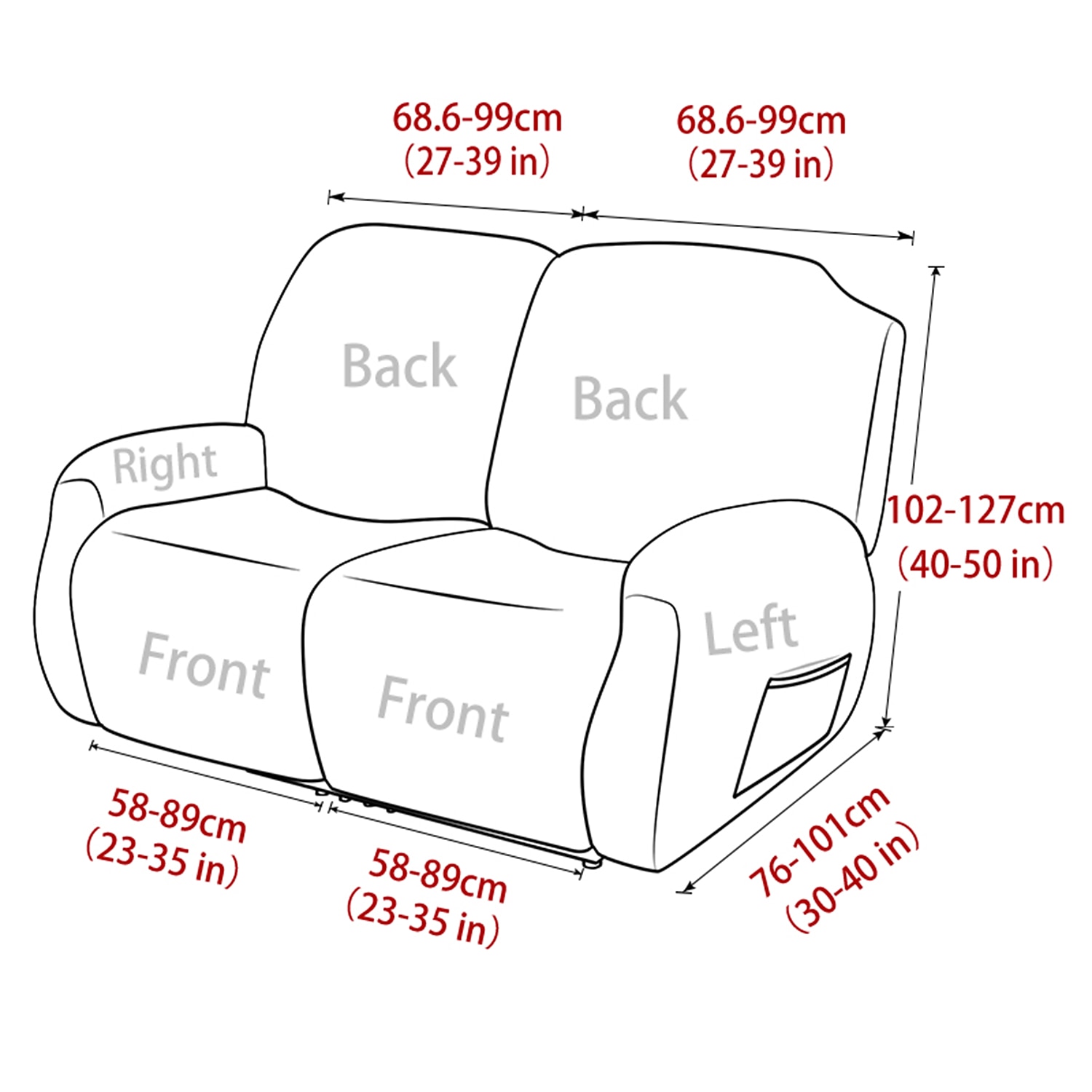 waterdichte relaxfauteuilhoezen bordeauxrode tweezitsbank relaxfauteuilhoes stretch 2-zitsbankhoes wasbare stoelhoesbeschermer voor honden huisdier (2 rugleuninghoezen, 2 zittinghoezen, 2 2026 - $39.49 –P1