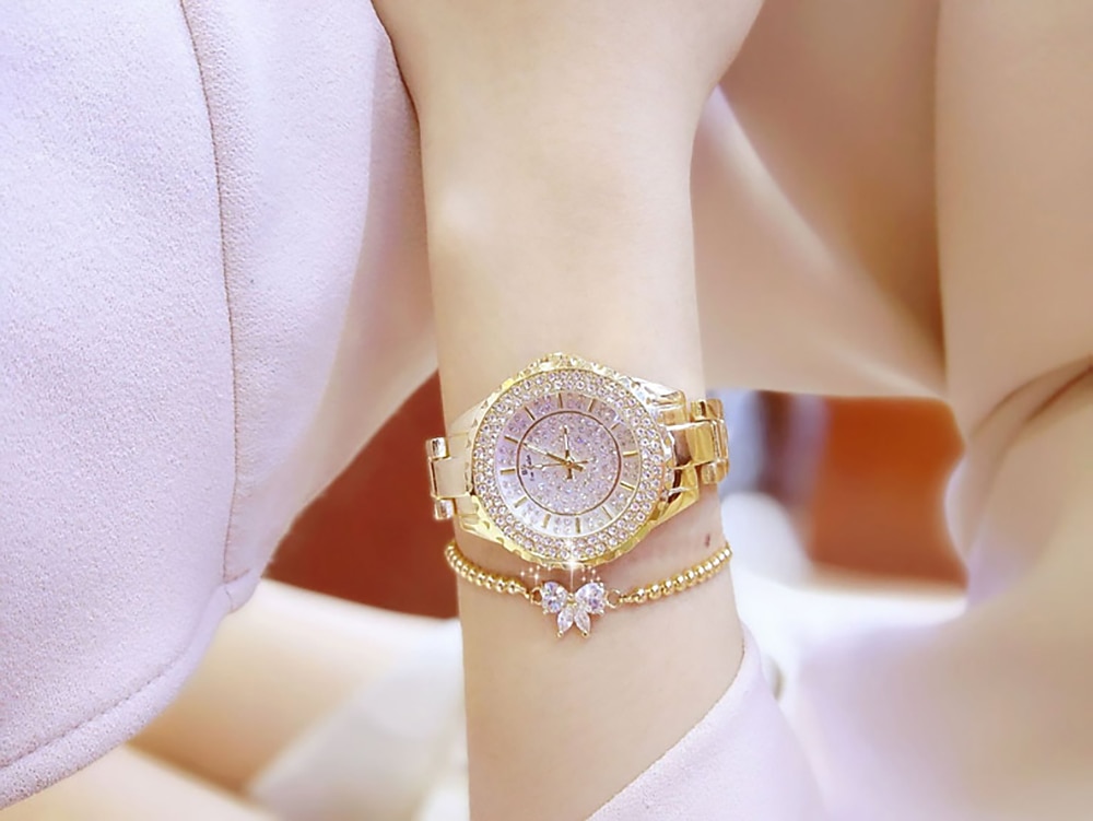 Karóra Kvarc mert Női Analóg Kvarc Csillogás Divat Luxus Bling Strassz karkötő Rozsdamentes acél Rozsdamentes acél Divat Születésnap 2025 - $33.99 –P5