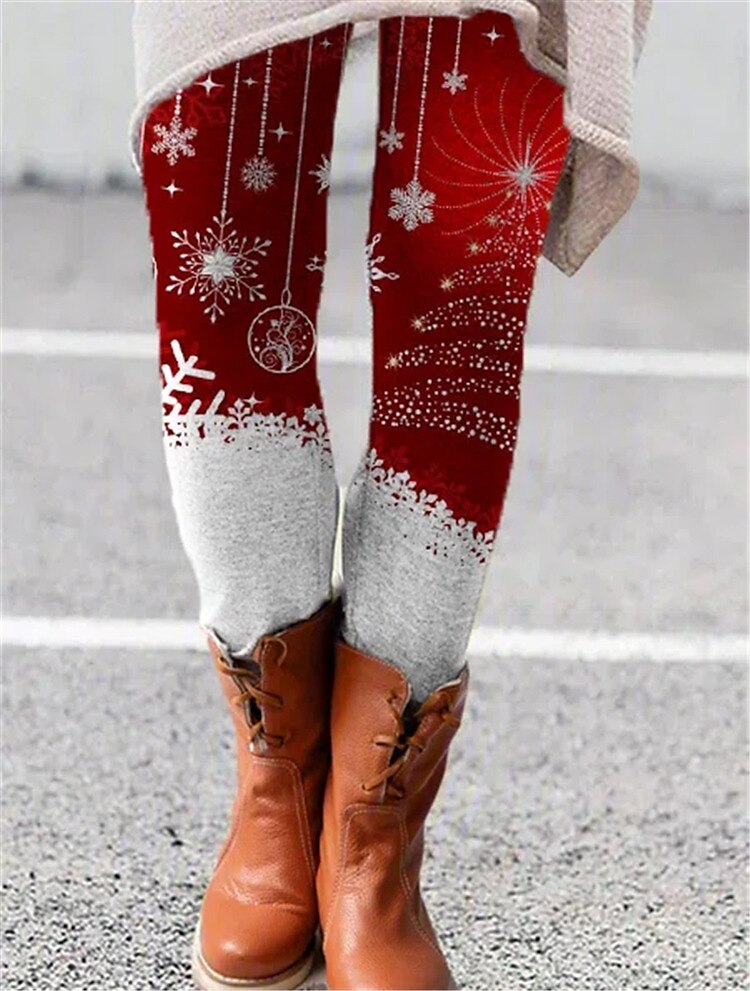 Per donna Collant Ghette Renna Natale Stampa Lunghezza intera Media elasticità Vita normale Di tendenza Giornaliero 5 6 S M del 2025 a $16.99 –P2