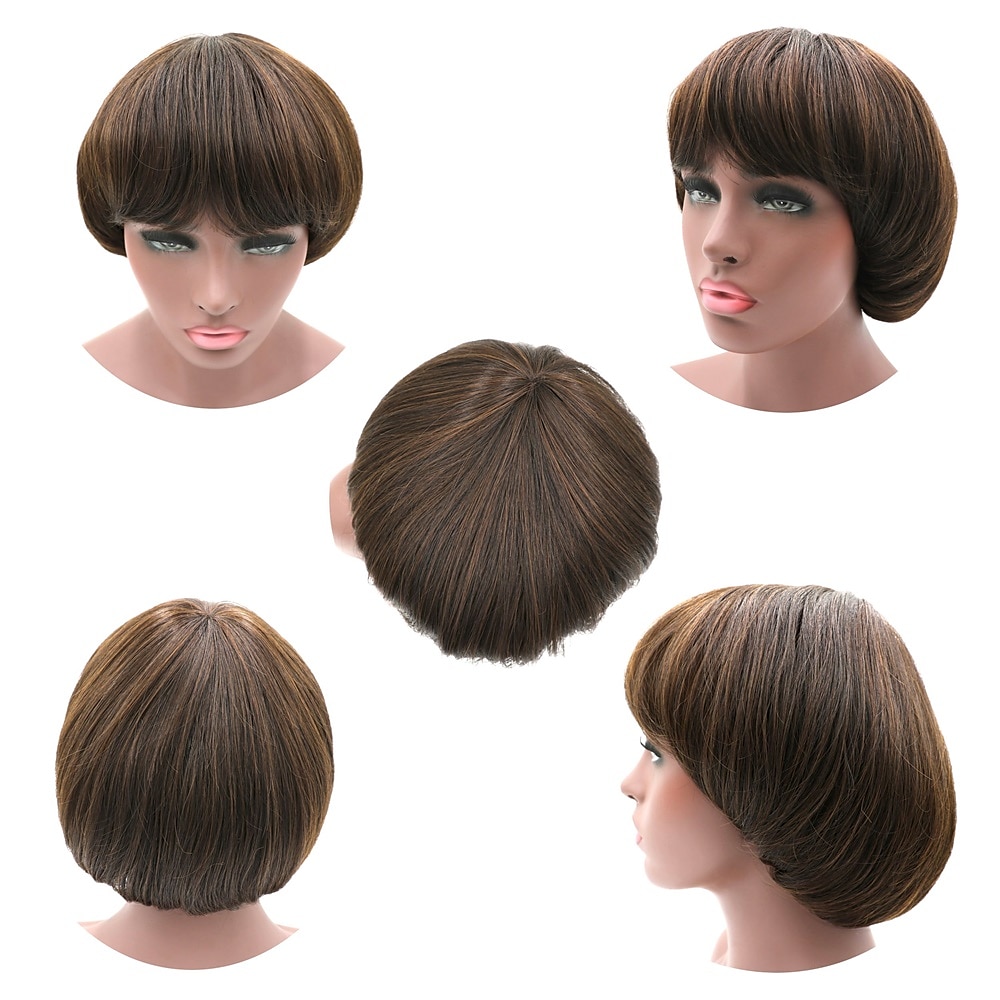 Parrucca Cosplay Funghi Taglio Corto con Frangia Parrucca Bob per Uomini Parrucca Taglio a Ciotola Parrucche di Halloween del 2025 a $28.99 –P6