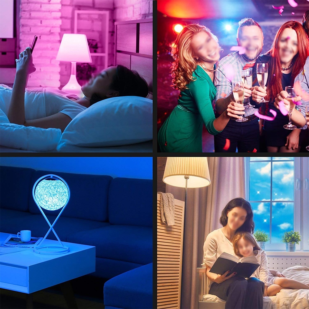 Ampoule LED wifi intelligente 10w, 6 pièces, 4 pièces, 2 pièces, rgbcct, couleur changeante, a19 a60, variable, fonctionne avec alexa et google home sans hub de 2025 ? $32.99 –P2