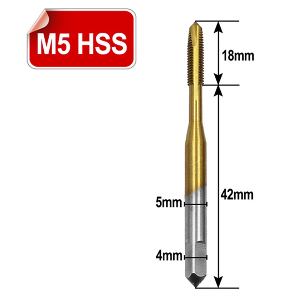 Straight Groove Tap M3-M8 High Speed Steel Tapping Internal Thread Hole Opener For Titanium-plated Screw Point Machine 2025 - $18.99 –P11