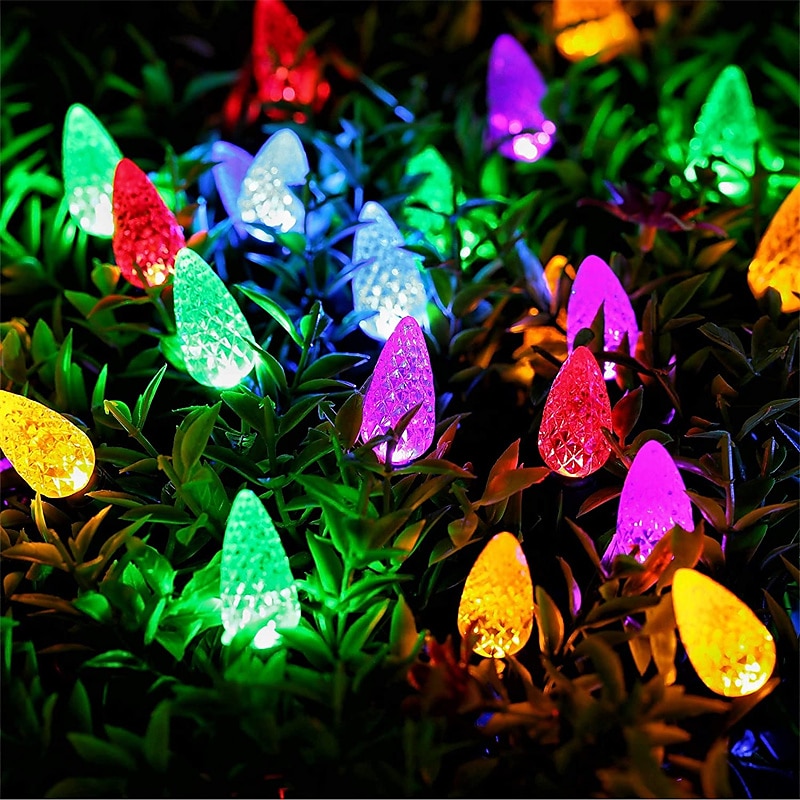 C7 Bulbs Christmas Lights with Timer - 50 LED 16.4ft Strawberry Battery String Light for Outdoor Indoor - Mini Lighting Decor Patio Wreath Garland Party Xmas Tree Christmas Decorations 2025 - $15.99 –P13