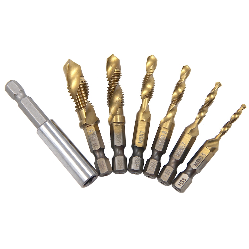 6pc hss maschio composito 60mm asta di prolunga perforatrice e maschiatrice con set di utensili per maschiatura e smussatura di fori del 2025 a $21.99 –P3