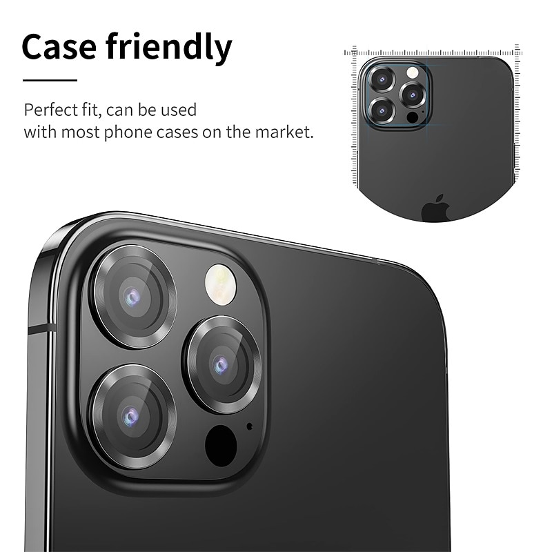 1 Set Camera Lens Protector For Apple iPhone 16 iPhone 15 Pro Max Plus iPhone 14 Pro Max iPhone 13 iPhone 12 Aluminum alloy Anti-Fingerprint Diamond Glitter Shine Scratch Proof 2025 - $4.99 –P6