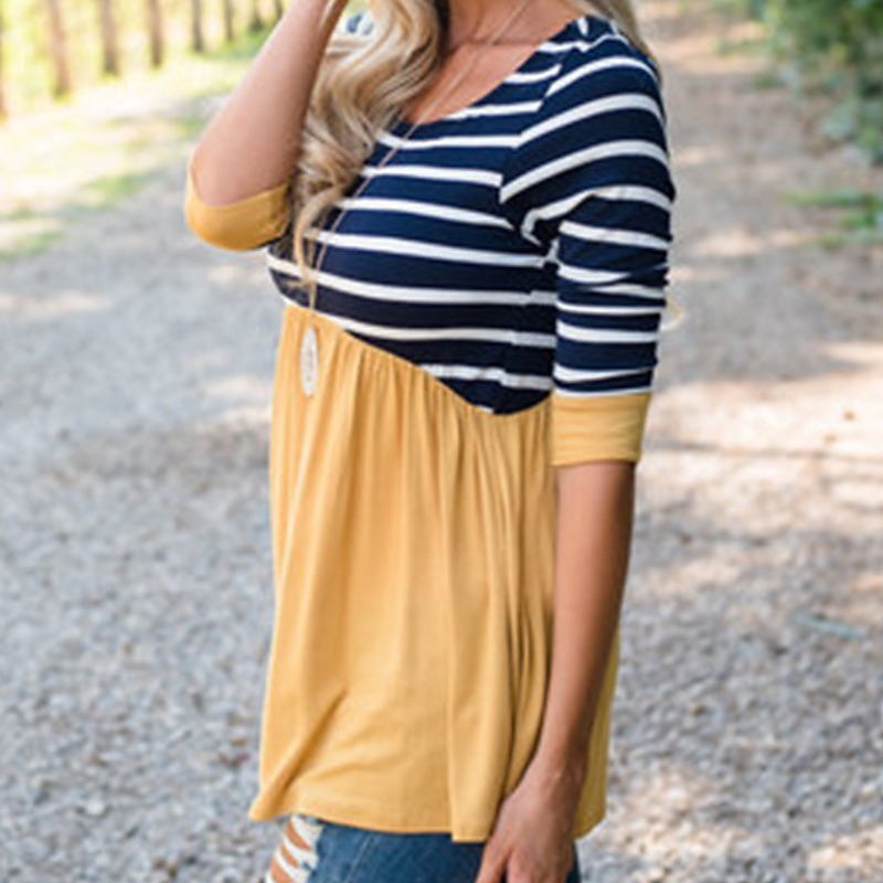 Mommy and Me T shirt Tops Striped Daily Yellow Rose Red Long Sleeve Active Matching Outfits 2026 - $24.99 –P6
