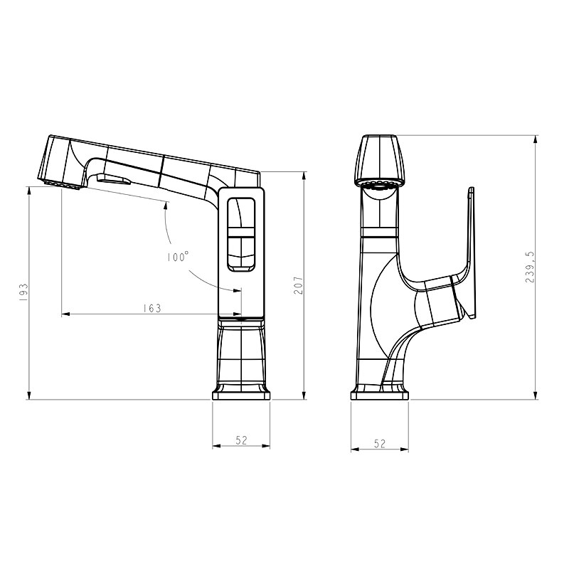 Mitigeur d'évier de salle de bain corps relevable bec verseur à 2 modes, robinet de lavabo en laiton rotatif à 360 ° monté sur le pont, avec robinet de cuve d'eau chaude et froide de 2025 ? $178.99 –P2