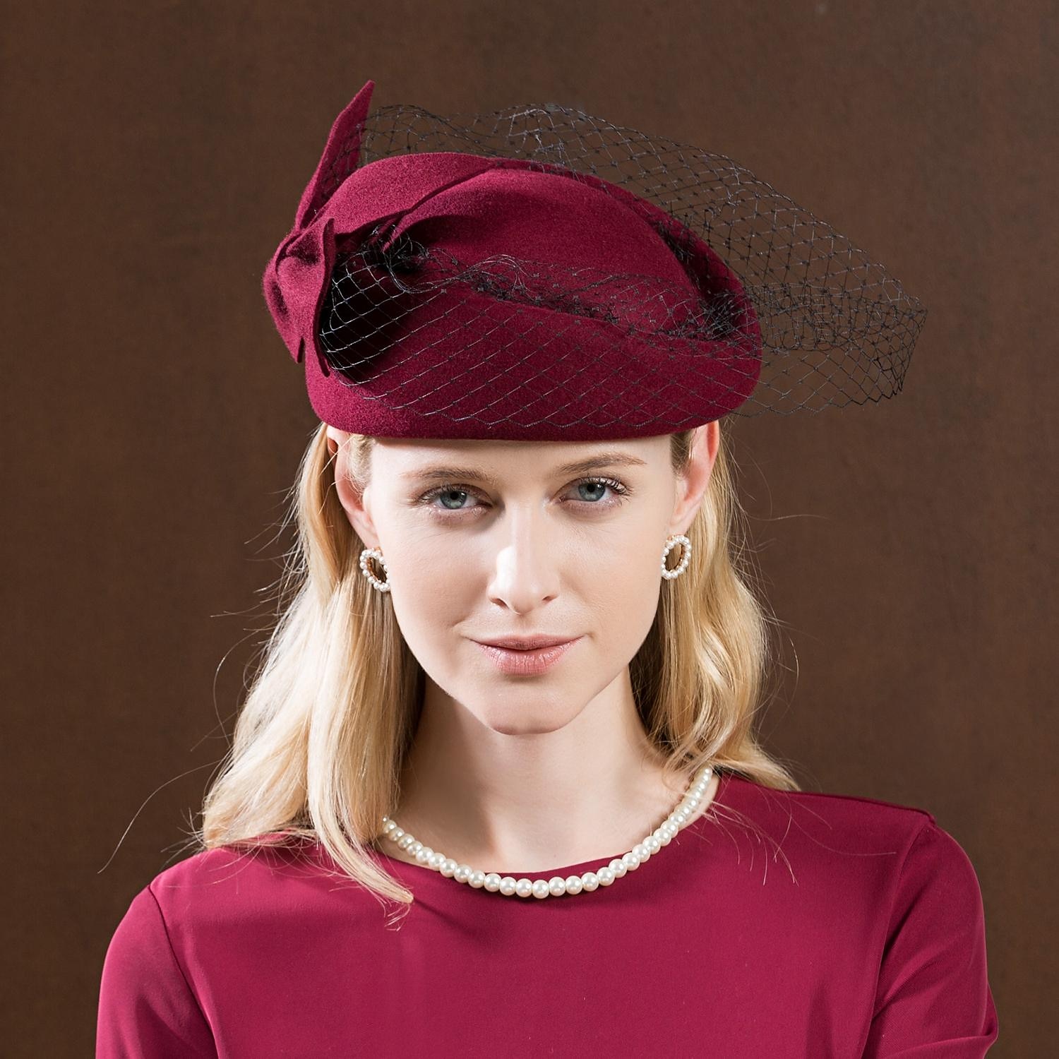 Palarie Lână Net Nuntă Kentucky Derby Cursă de cai Ziua Doamnelor Cupa Melbourne Elegant Epocă klasické Cu Funde Net Diadema Articole Pentru Cap 2025 - $39.99 –P9
