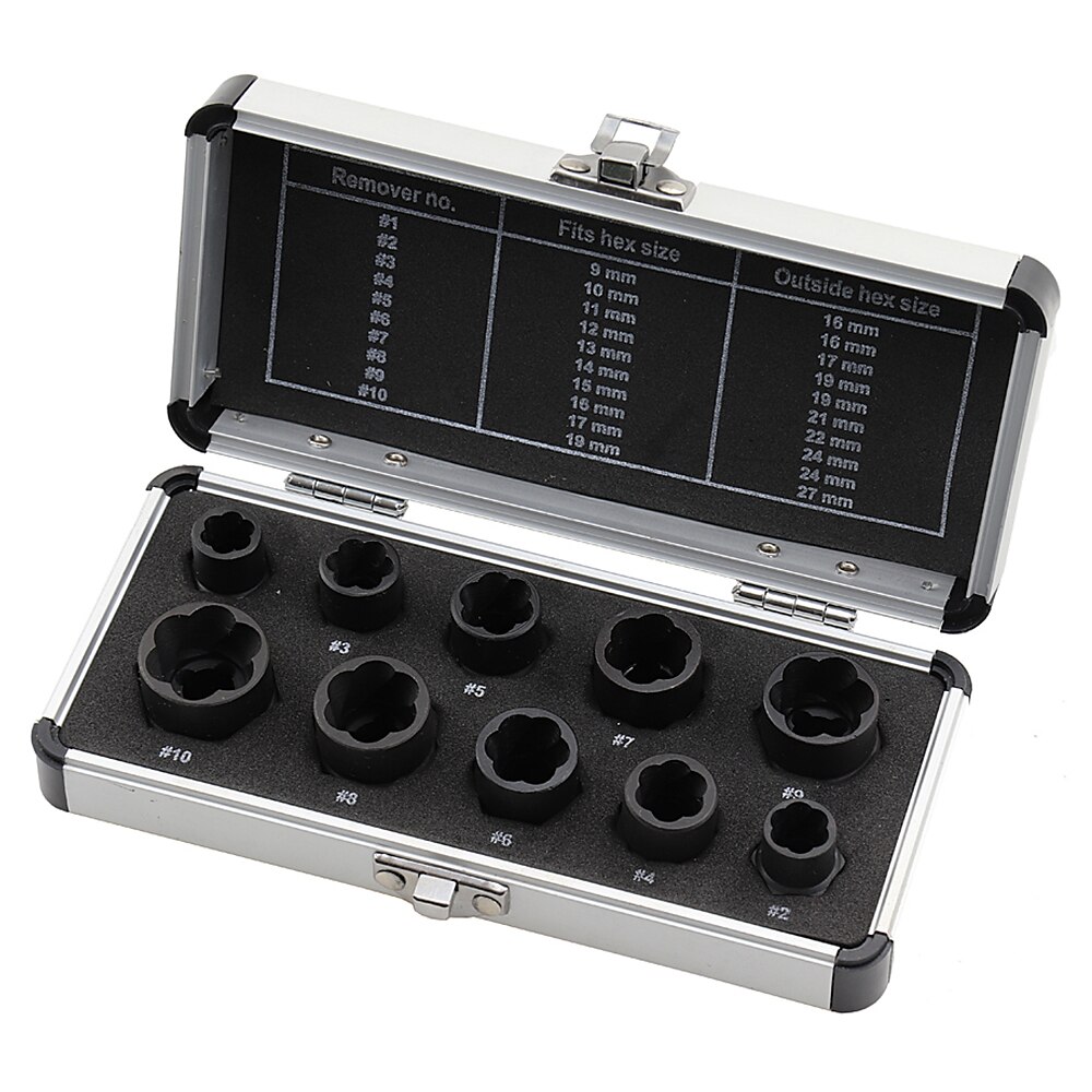 10Pcs Socket Set Nut Screw Remover Adopter Damaged Nut Bolt 9-19MM Car Extractor Threading Tool Box Electric Drill Accessories 2025 - $27.99 –P11