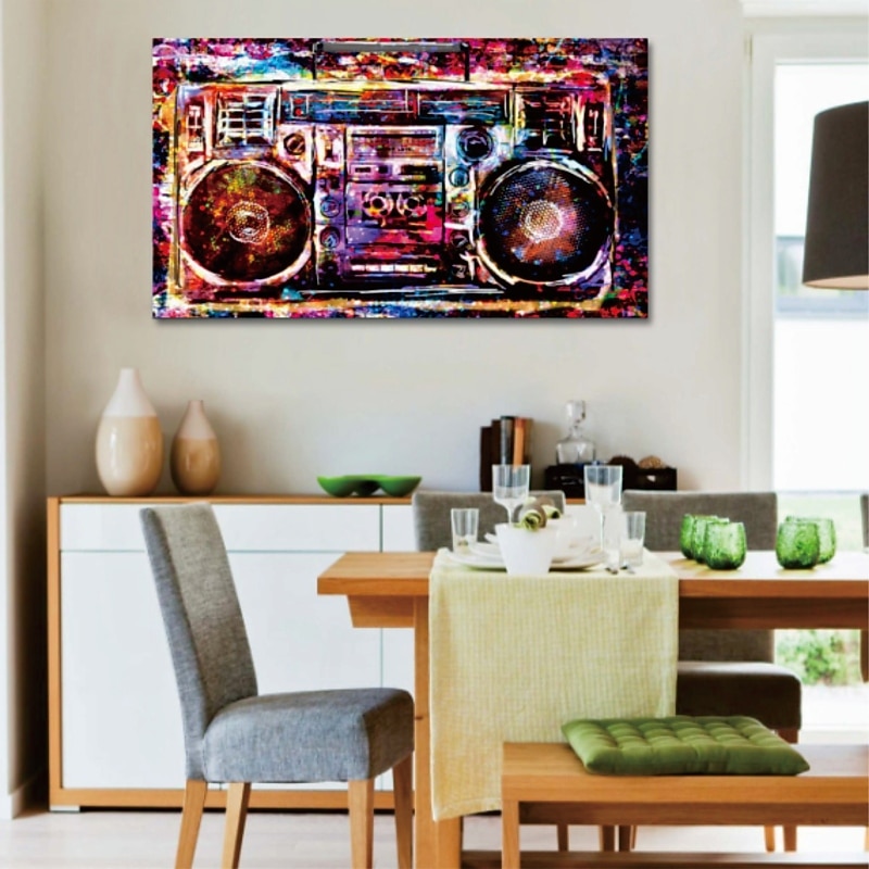 pictura in ulei pictata manual lucrata manual arta stradala radio decorare casa decor panza rulata fara cadru neîntins 2026 - $675.69 –P5