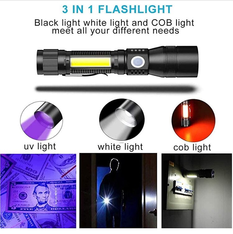 LED подсветка Ультрафиолетовые фонари UV вспышка Водонепроницаемый 1200 lm Светодиодная лампа LED 2 излучатели 7 Режим освещения с батарейками и USB кабелем 2025 - $25.99 –P5