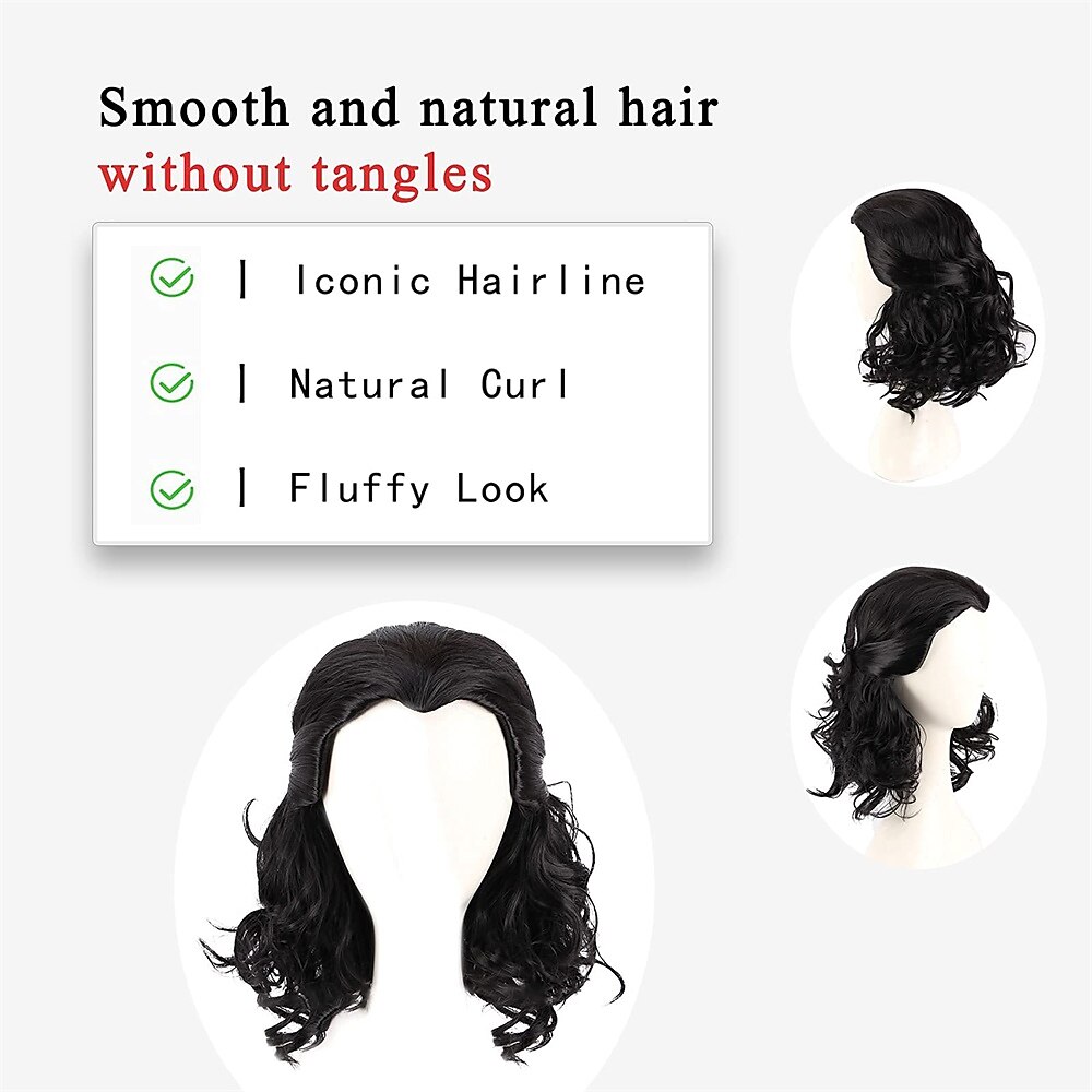 Wigs Long Curly Wig For Men Superhero Black Wavy Wig Cosplay Accessories Fancy Dress Party Halloween Wigs 2025 - $28.99 –P3