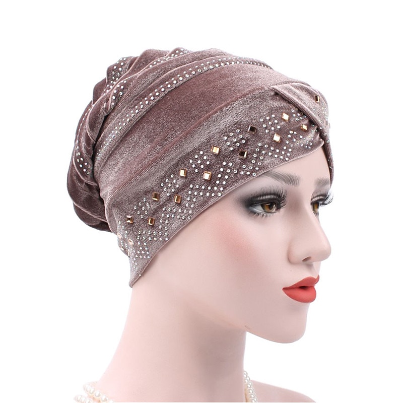 hijab interno di colore solido berretti turbante musulmano per le donne con trapano etnico islamico avvolgere testa turbante pronto da indossare hijab bonnet del 2025 a $11.99 –P6