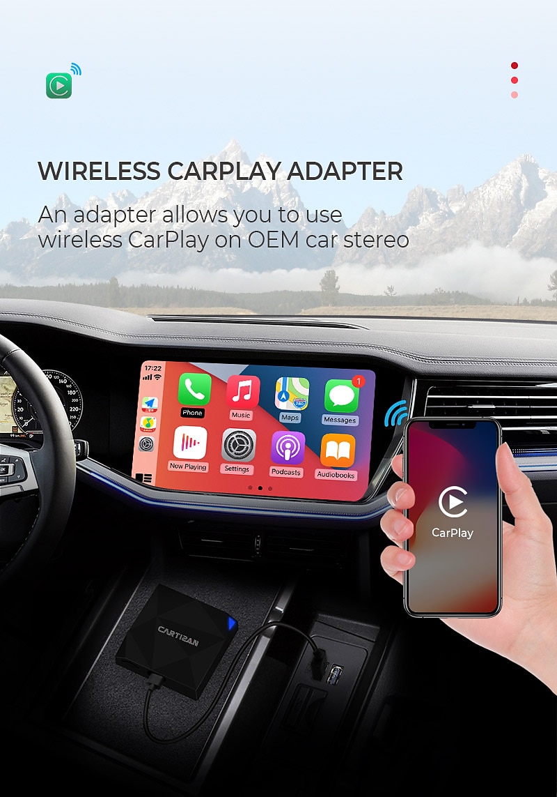 Wireless CarPlay Adapter 2022 Speed Fastest for Apple Wireless CarPlay Dongle Plug & Play 5Ghz WiFi Auto Connect No Delay Online Update U2-AIR for Wired CarPlay Cars Model Year After 2016 2023 - £ 55 –P3
