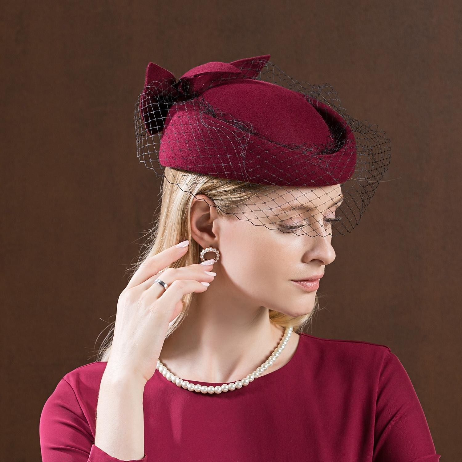 Palarie Lână Net Nuntă Kentucky Derby Cursă de cai Ziua Doamnelor Cupa Melbourne Elegant Epocă klasické Cu Funde Net Diadema Articole Pentru Cap 2025 - $39.99 –P11