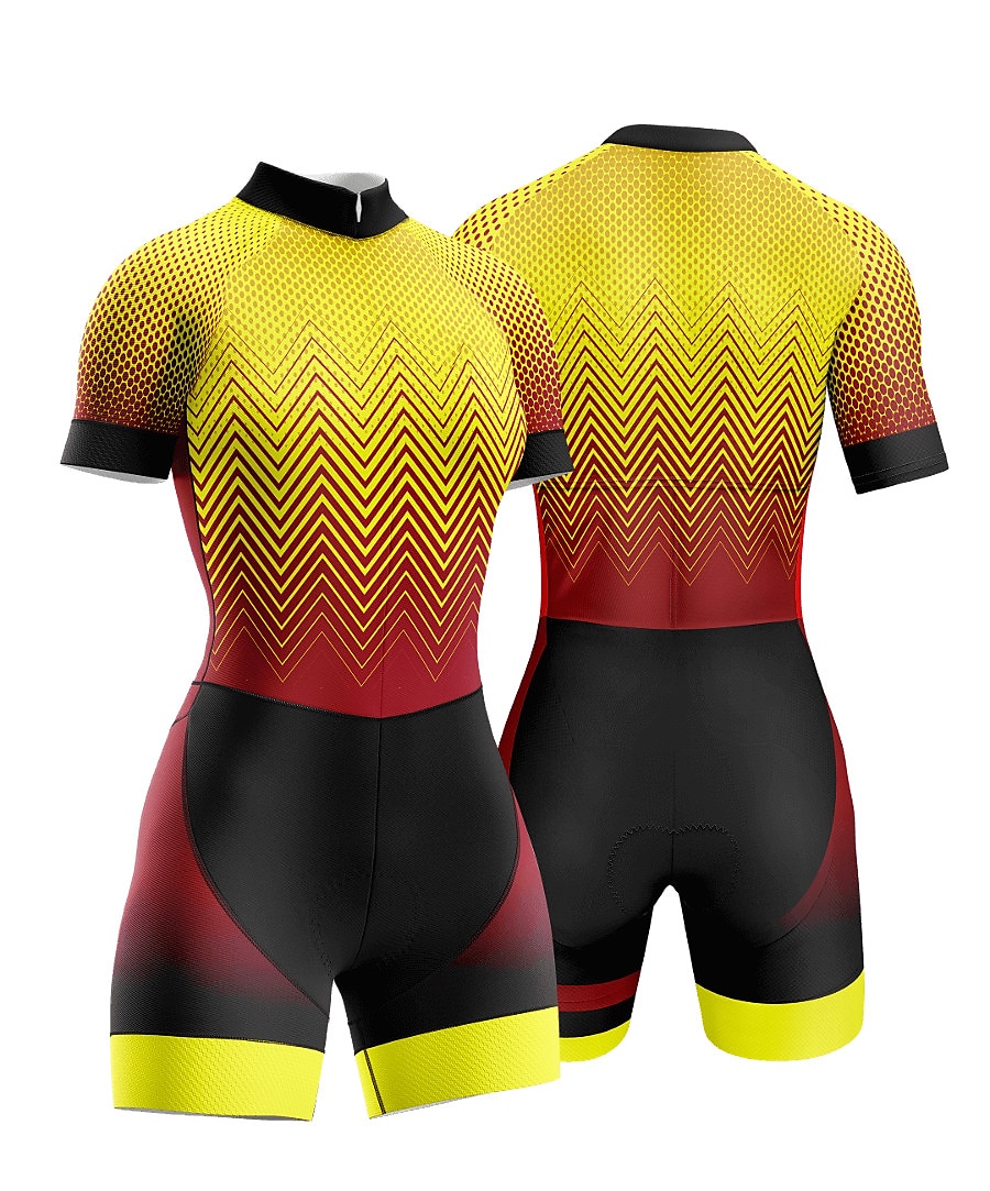 Naisten Triathlon Tri -puku Lyhythihainen triatlon Hopea Tumman harmaa Metsän vihreä Kuvitettu Pyörä Lycra Urheilu Kuvitettu Vaatetus 2025 - $47.99 –P12