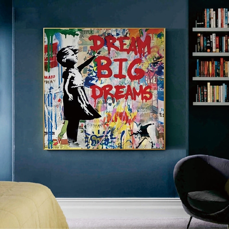 handgemaakte handgeschilderde olieverfschilderij wall street art meisje woondecoratie decor gerold canvas geen frame niet uitgerekt 2025 - $383.59 -P4