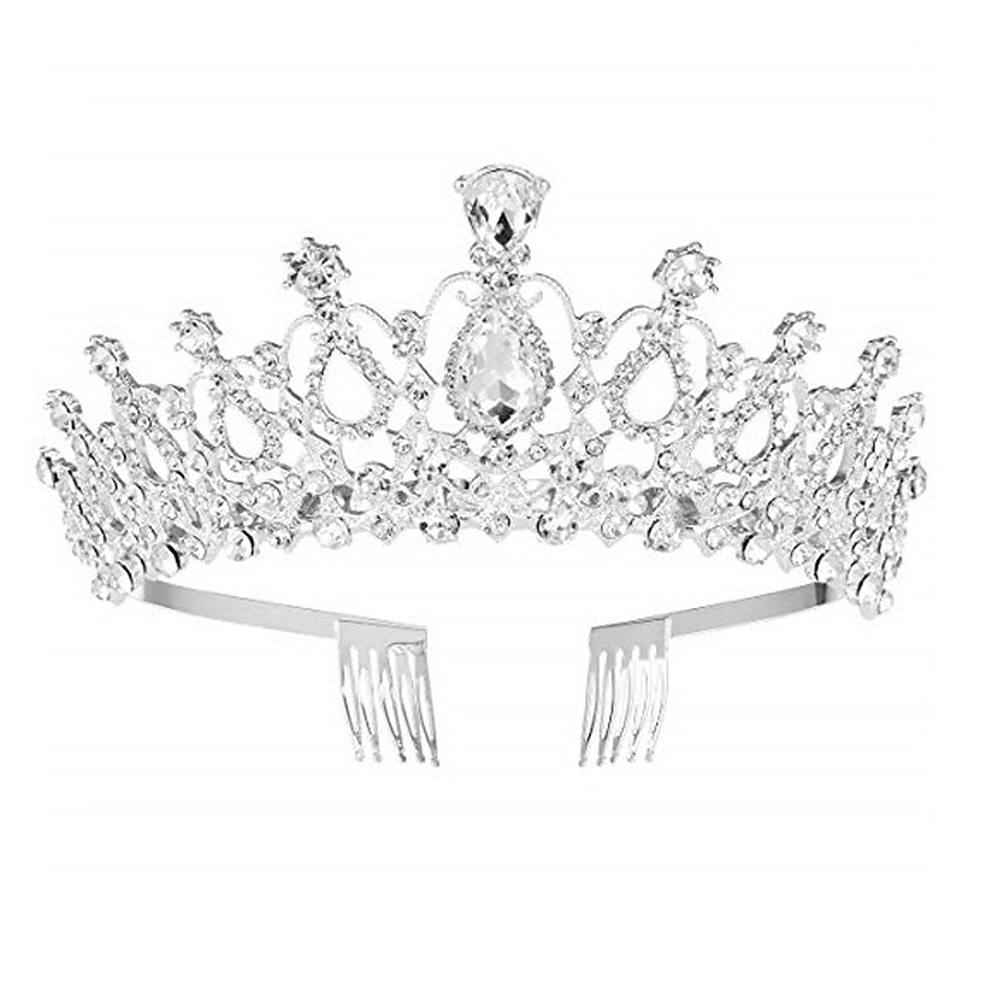 didder argento diadema di cristallo corone per le donne ragazze elegante principessa corona con pettini diademi per le donne da sposa da sposa prom compleanno cosplay costumi di halloween accessori del 2026 a $13.62 –P5