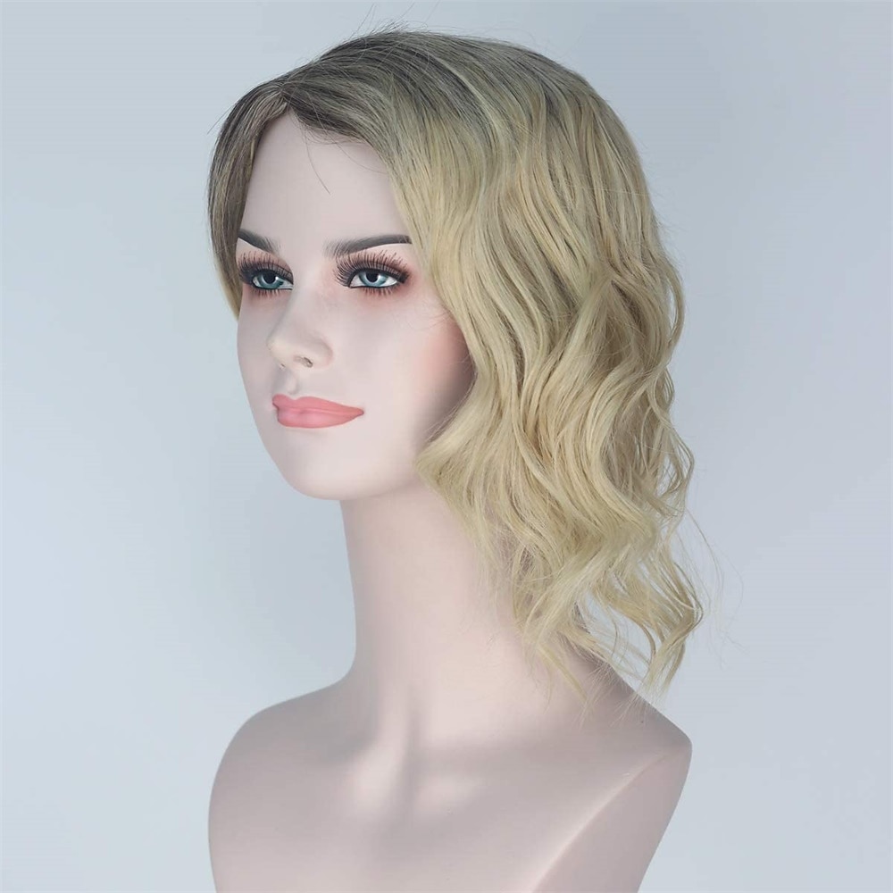 il film Spider-Man nel ragnoverso di Gwen Stacy parrucche cosplay per donne parrucca sintetica corta marrone ombre bionda metà riccia metà lisci per ragazze usa parrucche di Halloween del 2025 a $26.99 –P6