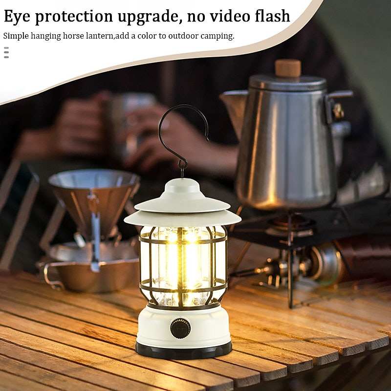 LED Camping Lantern Outdoor Hanging Retro Lamp COB Camp Portable Lantern LED Emergency Lamps Nordic Style Campsite Tent Light Retro Horse Lights 2025 - $21.99 –P15