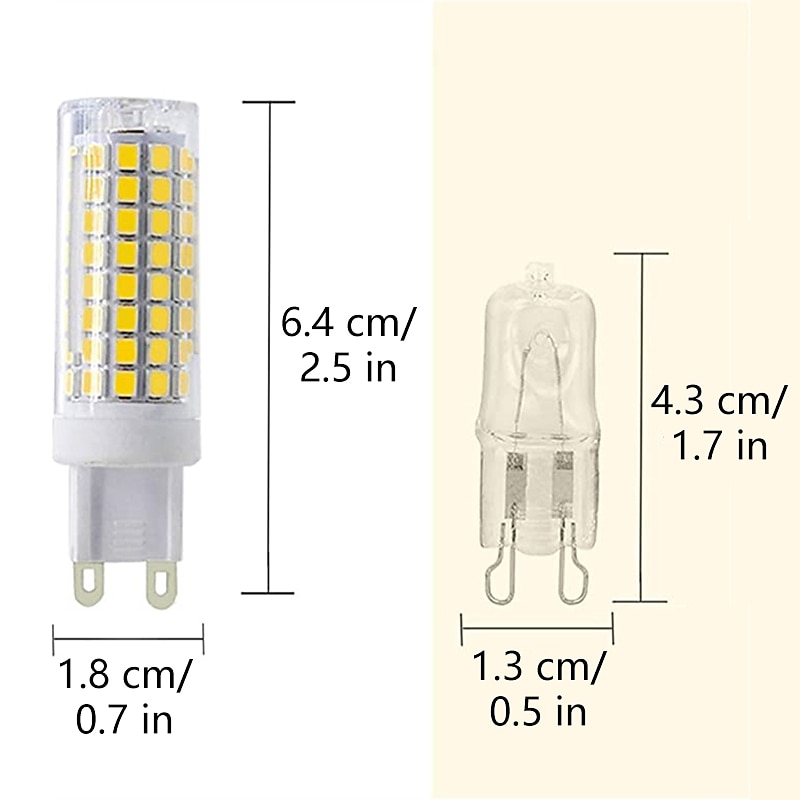 6 τεμ. led λαμπτήρας g9 λάμπα bi pin 10w ac220v e14 102 led φωτιστικό οροφής πολυέλαιος σποτ 100w ισοδύναμο αλογόνου ζεστό ψυχρό λευκό 2025 - $40.99 –P5