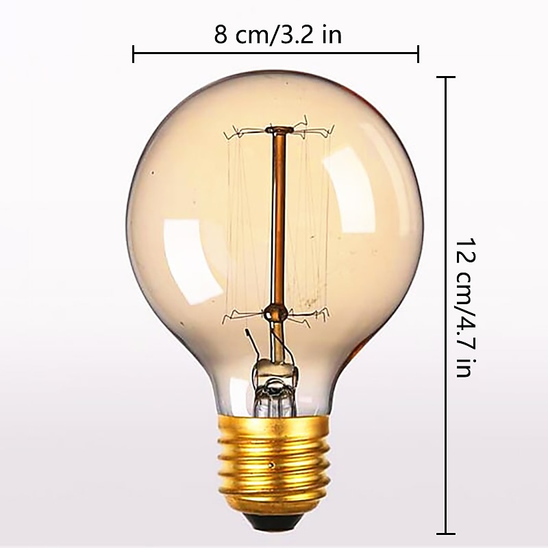60w e26 e27 g95 vintage edison ampoules ampoule à incandescence antique blanc chaud 2300k rétro décoratif 220-240v de 2026 ? $15.99 –P1