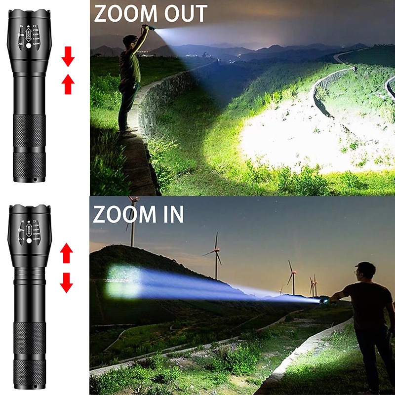 LED Tactical Flashlight T6 Super Bright Portable Torch Aluminum Alloy USB Rechargeable Outdoor Camping Tactical Flash Light 2026 - $14.49 –P8