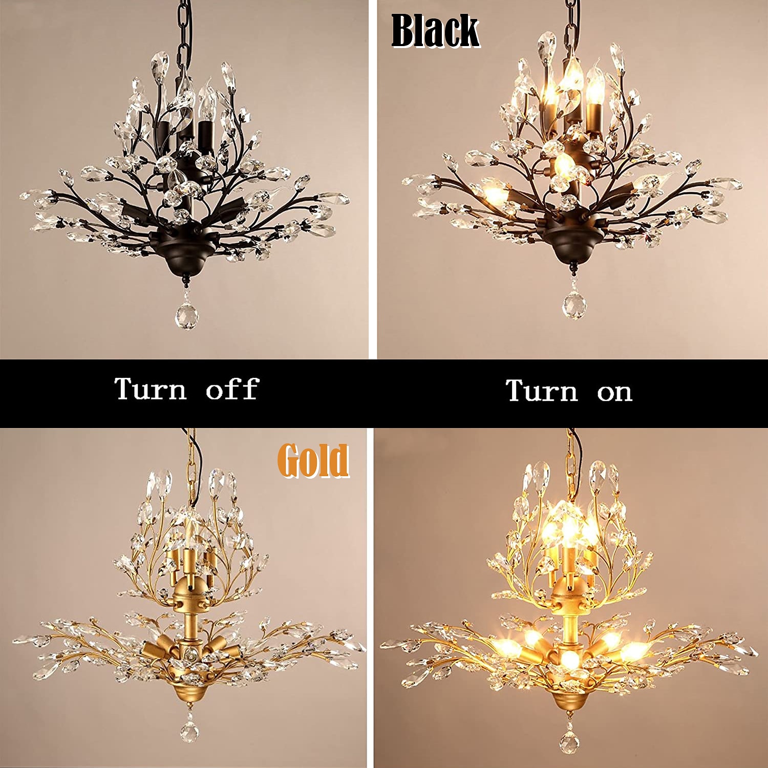 Crystal Chandelier Retro 4 Heard 8 Heard Chandeliers K9 Transparent Crystal Chandelier Ceiling Lamp Living Room Bedroom Dining Room Porch Corridor 2025 - $378.29 –P3
