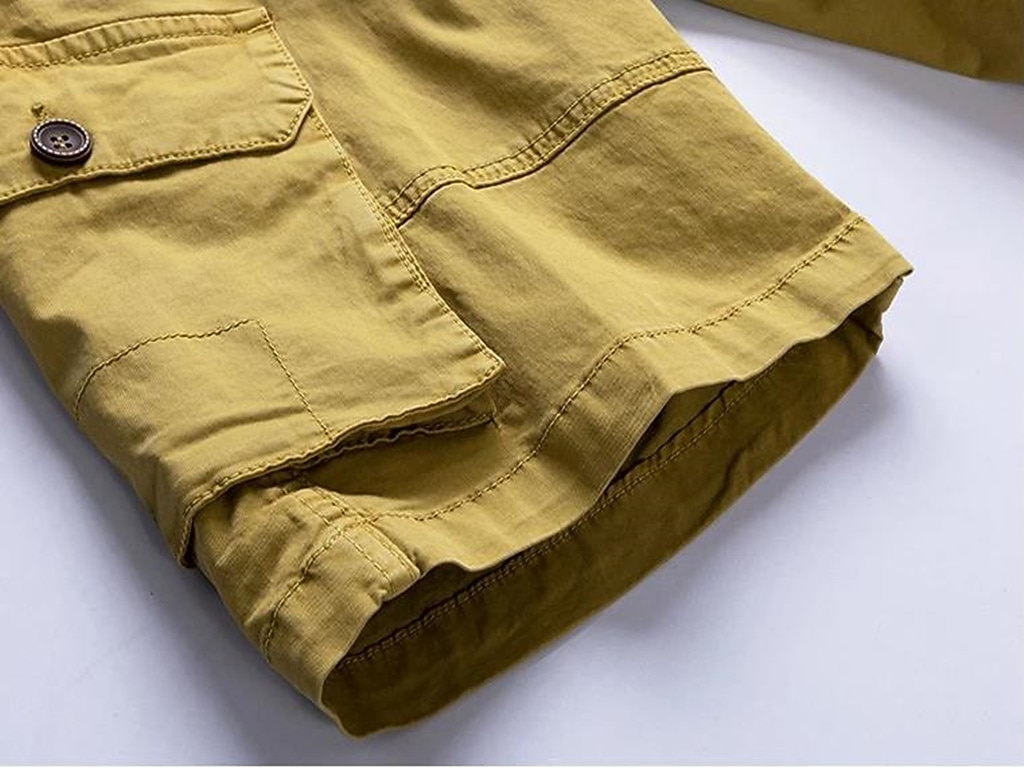 Męskie Spodenki cargo Kraťasy na turistiku Zamek Multi Pocket Wiele kieszeni Litera Do kolan Codzienny Poczta Chino Zieleń wojskowa Khaki Średnio elastyczny 2026 - $36.99 –P6