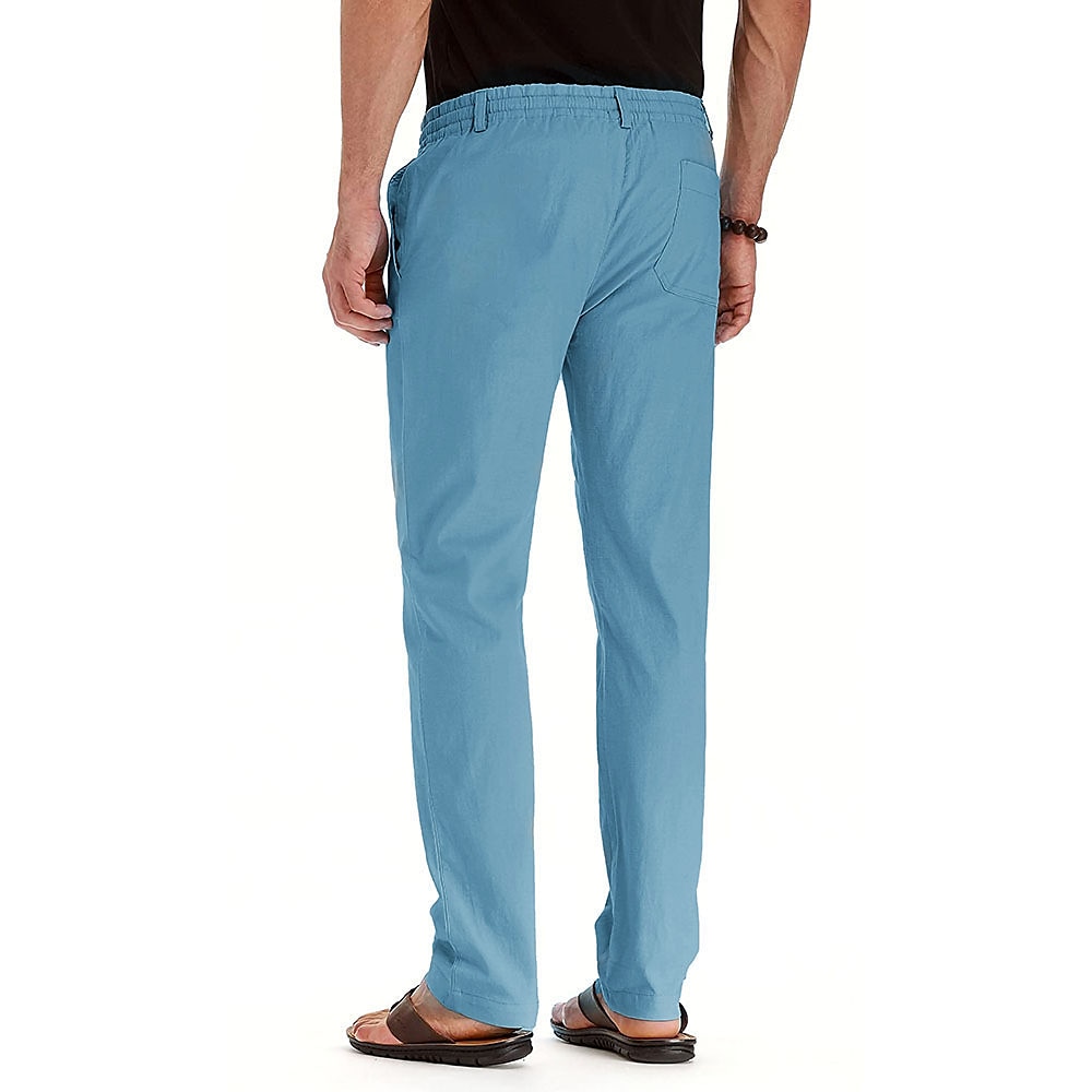 Per uomo Pantaloni di lino Pantaloni Pantaloni estivi Vita elastica Multi tasca Liscio Comfort Traspirante Lunghezza intera Attività commerciale Informale Essenziale Informale Taglia piccola Nero del 2025 a $21.99 –P14