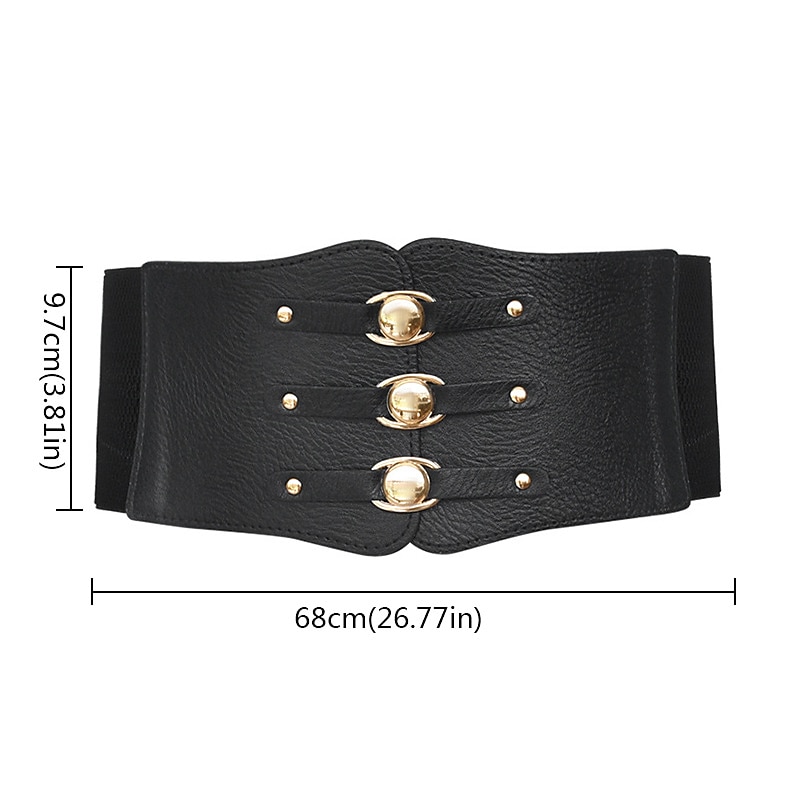 Női Széles öv Fűző öv Nejlon Acél csat Mértani Előírásos Vintage Retro Parti Napi Fehér Fekete Rubin Barna 2025 - $12.99 –P2