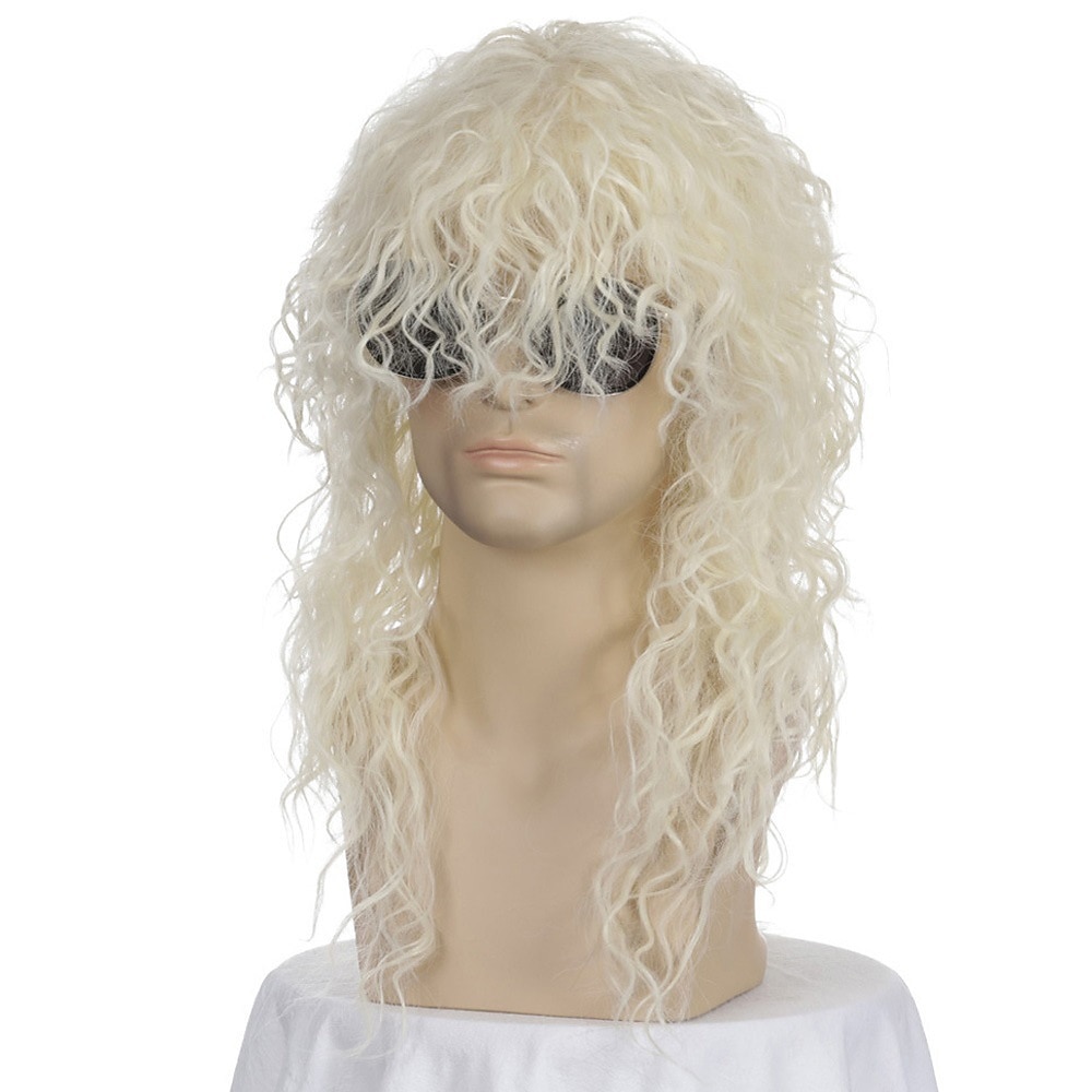 Peluca de rockero metal de los años 70 80 peluca larga rizada negra de hombre para fiesta disfraz anime pelucas de Halloween 2026 - $29.99 –P8