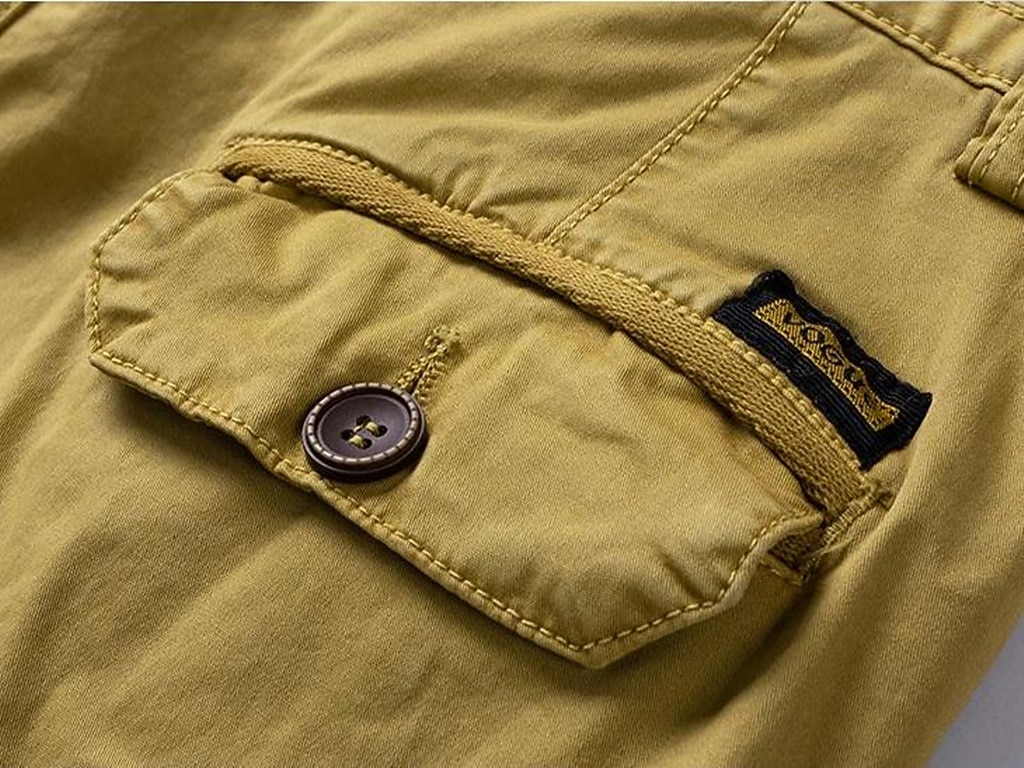 Męskie Spodenki cargo Kraťasy na turistiku Zamek Multi Pocket Wiele kieszeni Litera Do kolan Codzienny Poczta Chino Zieleń wojskowa Khaki Średnio elastyczny 2026 - $36.99 –P5