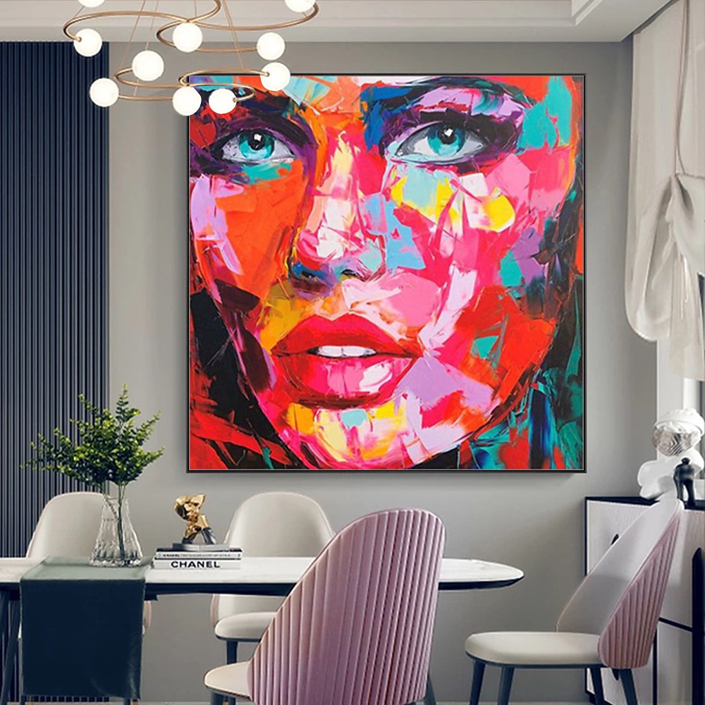 Mintura main visage peinture à l'huile sur toile mur art décoration moderne figure abstraite image pour la décoration intérieure roulé sans cadre non étiré peinture de 2025 ? $73.99 –P7