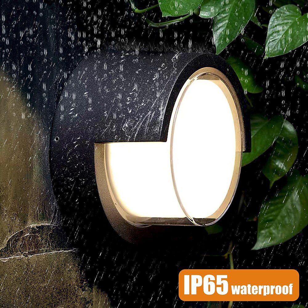 Outdoor Wall Lamp Porch Lamp 12W LED Matte Black Exterior Wall Lamp 3 Colors Can be Changed Suitable for Installing Wall Courtyard Lamp Garage Aisle Backyard Garden AC85-265V 2025 - $82.99 –P2