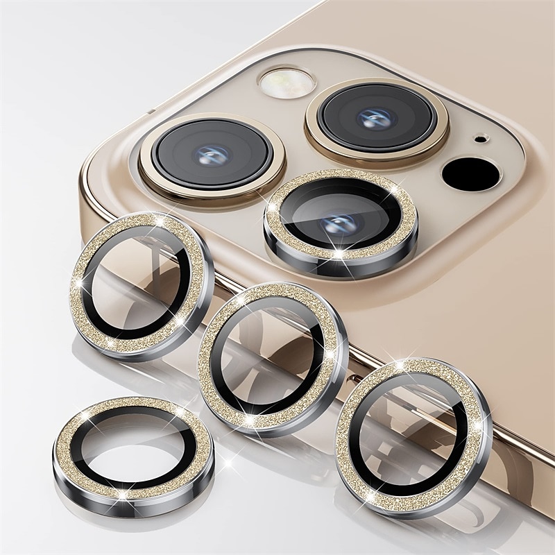 סט 1 מצלמה עדשה מגן עבור Apple אייפון 16 אייפון 15 פרו מקס פלוס iPhone 14 Pro Max אייפון 13 אייפון 12 סגסוגת אלומיניום נוגד טביעות אצבעות יהלום זוהר ונוצץ עמיד לשריטות 2025 - $4.99 –P8