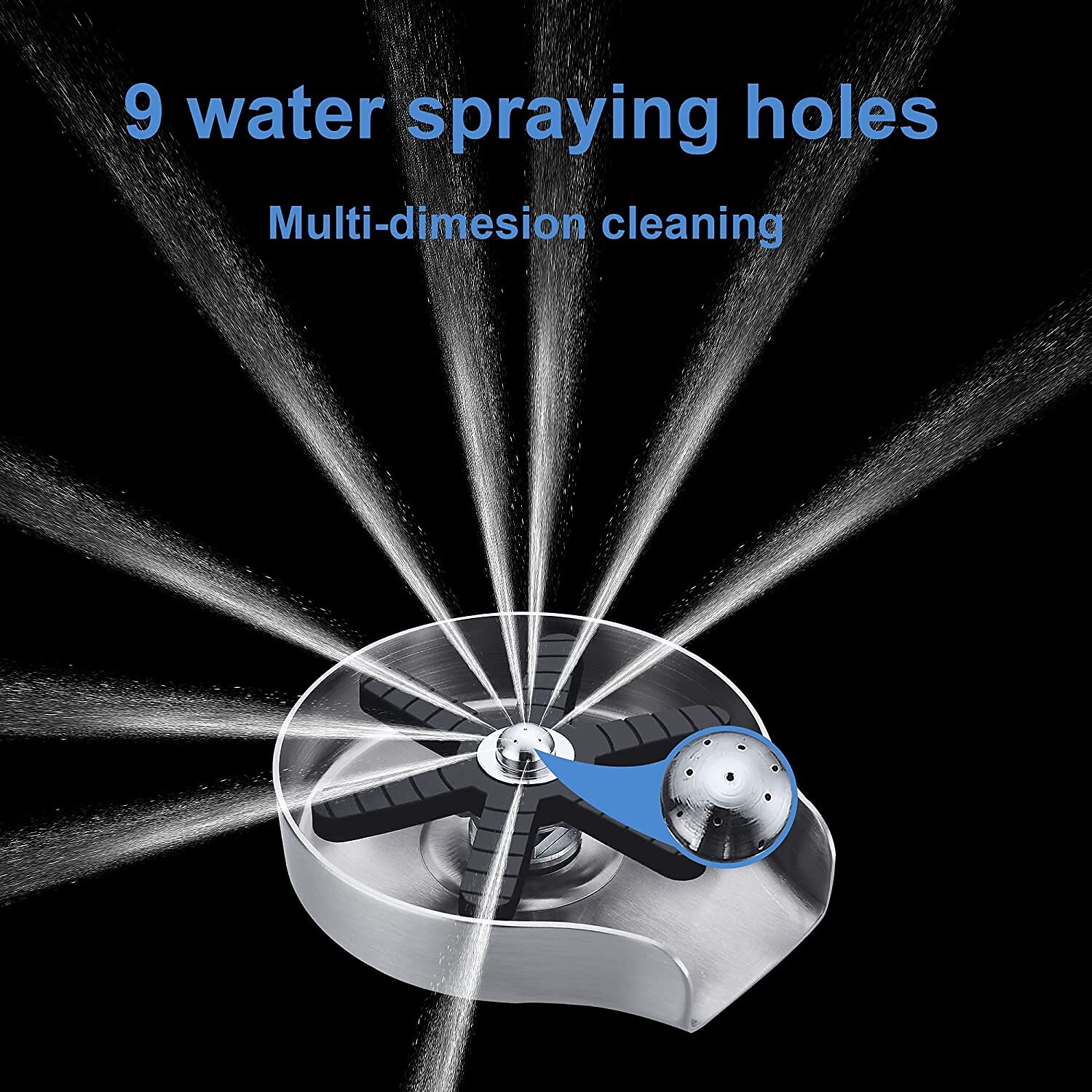 roestvrijstalen glazenspoeler voor aanrecht, glazen fles bekerwasmachine voor gootsteen bekerspoeler schone gootsteenbevestiging accessoires voor babyfles, bar wijnglas en meer bekers 2026 - $97.99 –P3