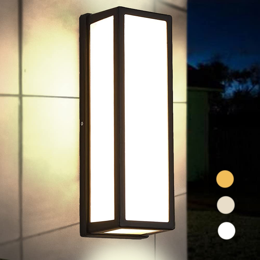 lampada da parete esterna lampada da portico 30w 15in led nero opaco lampada da parete esterna 3 colori possono essere cambiati adatto per l'installazione lampada da parete cortile garage corridoio del 2025 a $99.99 –P3