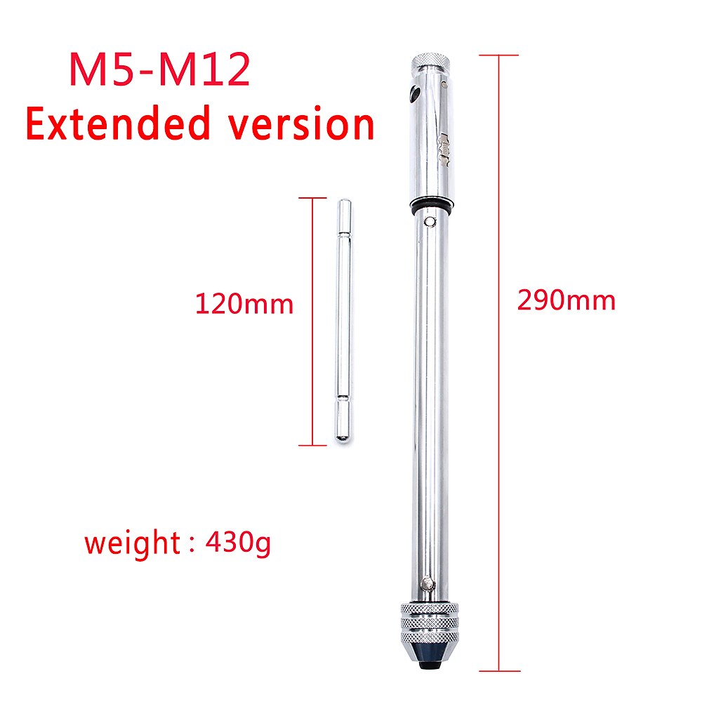 Silver T-Handle Ratchet Tap Holder Wrench  M5-M12 Machine Screw Thread Metric Plug T-shaped Tap 2025 - $16.99 –P8