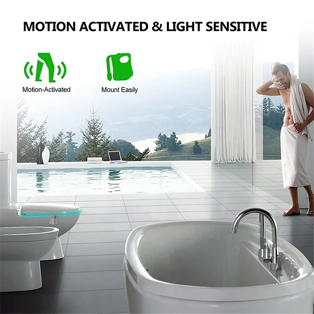 Toilet Night Light PIR Motion Sensor Toilet Lights LED Washroom Night Lamp 16/8 Colors Toilet Bowl Lighting For Bathroom Washroom 2025 - $11.99 –P6