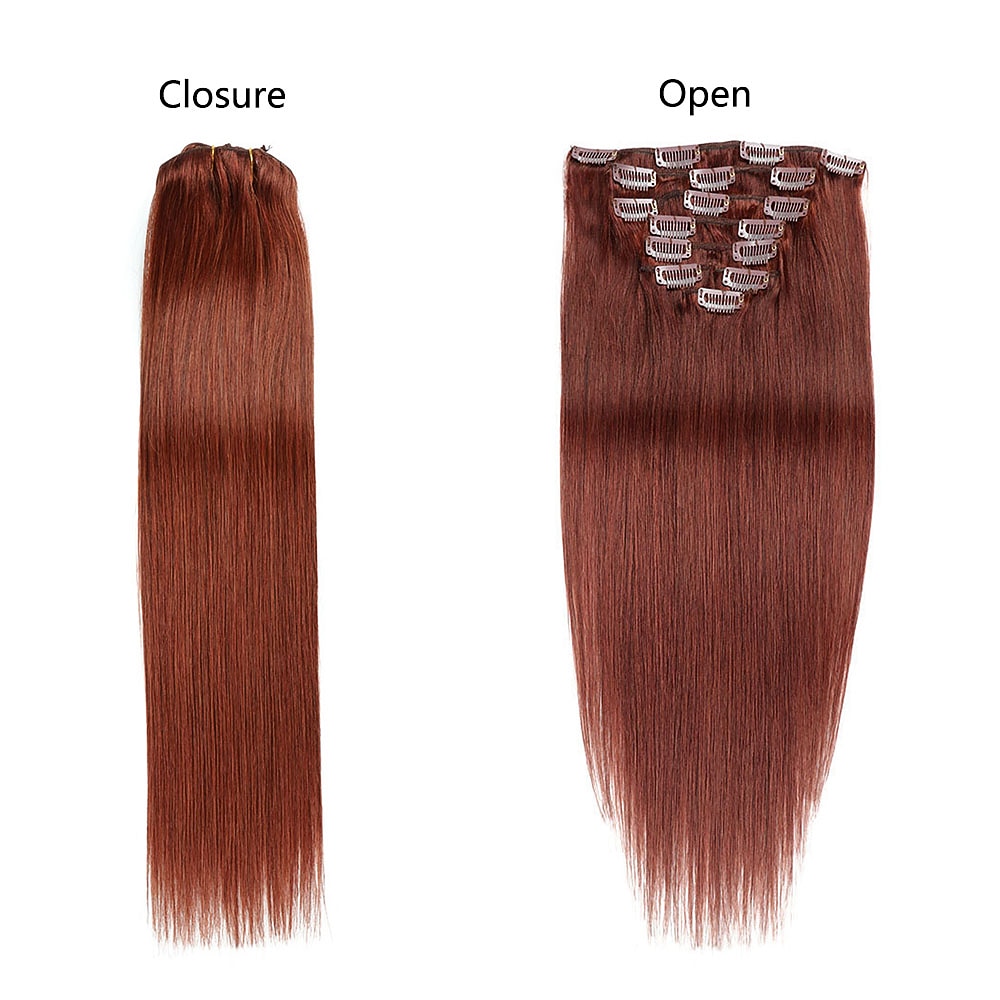 Clip In Hair Extensions Human Hair 8pcs Pack Straight Natural Color Hair Extensions 2025 - $105.99 –P6