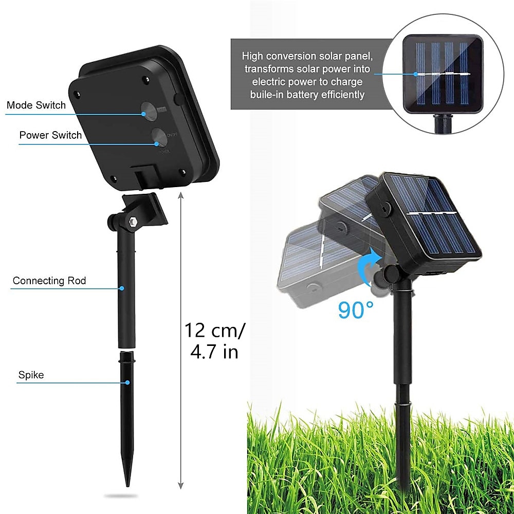 2ks solární světelná struna 20 led 5m solární patio světla s 8 režimy vodotěsné křišťálové koule strunová světla pro zahradní párty svatební zahradní dekorace 2025 - $19.49 –P1