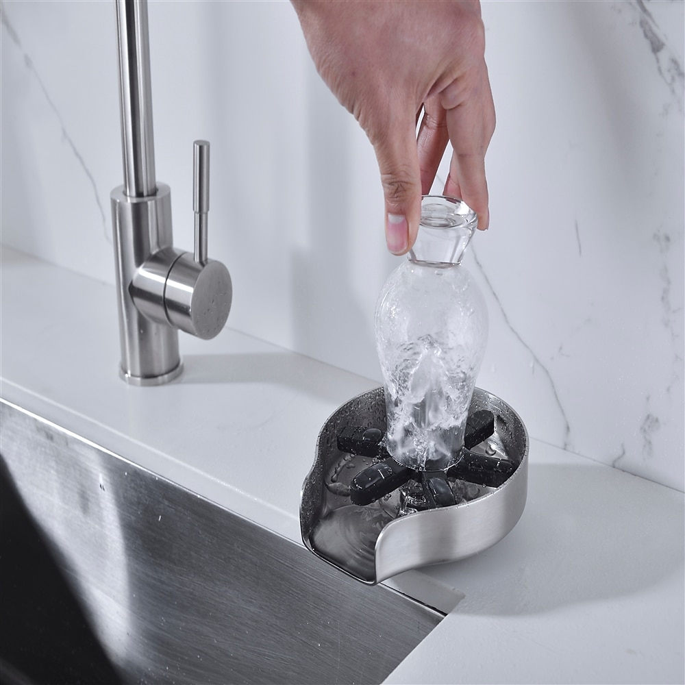 ruostumattomasta teräksestä valmistettu lasihuuhtelu pesualtaaseen, lasipullon kupin pesuaine pesualtaan kuppihuuhtelulaitteeseen Puhdista pesualtaan kiinnitystarvikkeet tuttipullolle, baariviinilasille ja muille kupeille 2026 - $97.99 –P4