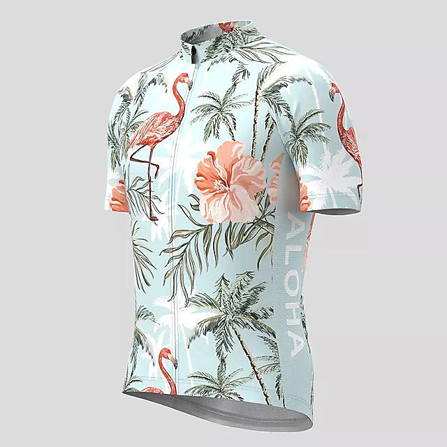 21Grams Herren Radtrikot mit Radhose kurz Trägern fahrradbekleidung set Kurzarm MTB Mountain Rennrad Grün Flamingo Blumen Pflanzen Fahhrad Sportkleidung 3D-Pad Atmungsaktiv Rasche Trocknung / 2026 - $41.99 –P2