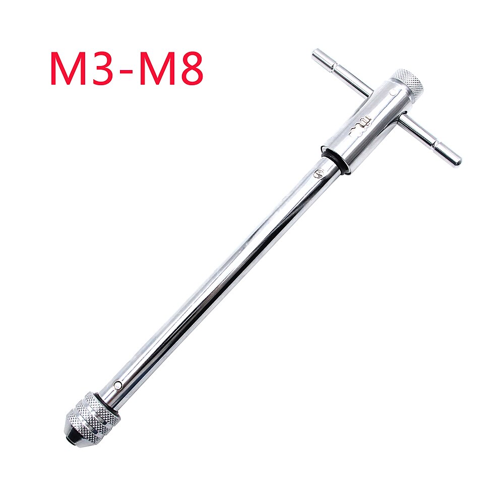 Adjustable Silver T-Handle Ratchet Tap Holder Wrench with 5pcs M3-M8  Machine Screw Thread Metric Plug T-shaped Tap 2025 - $8.99 –P12