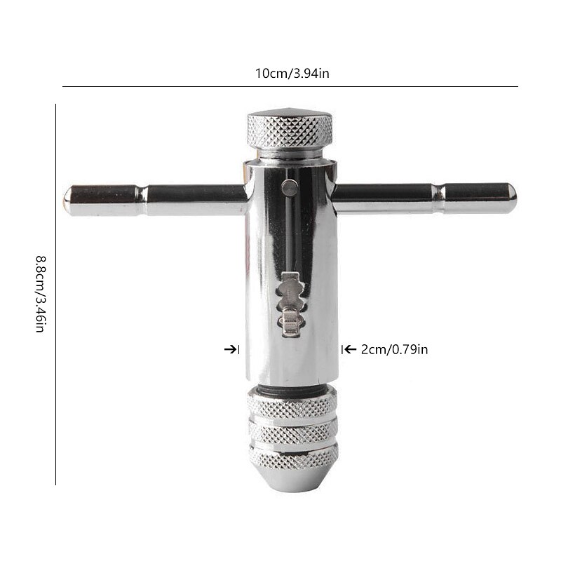 Adjustable Silver T-Handle Ratchet Tap Holder Wrench with 5pcs M3-M8  Machine Screw Thread Metric Plug T-shaped Tap 2025 - $8.99 –P7