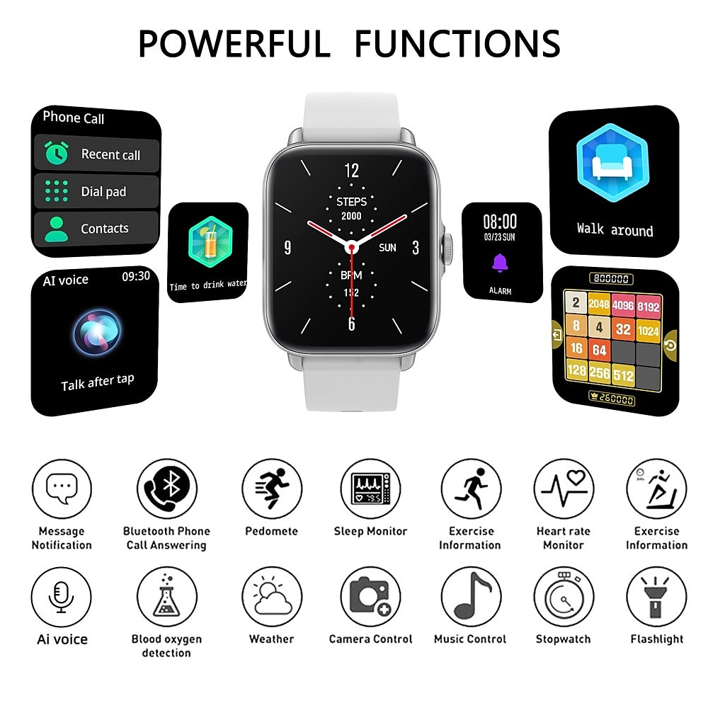 Smart Watch 1.7 inch Smartwatch Women Bluetooth Answer Call IP67 Waterproof Heart Rate Sleep Tracking Blood Oxygen Ai Voice Control for Android iOS Phone 2025 - $47.99 –P8