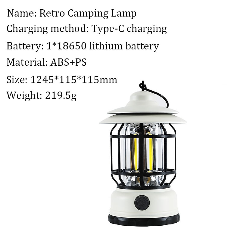 LED Camping Lantern Outdoor Hanging Retro Lamp COB Camp Portable Lantern LED Emergency Lamps Nordic Style Campsite Tent Light Retro Horse Lights 2025 - $21.99 –P3