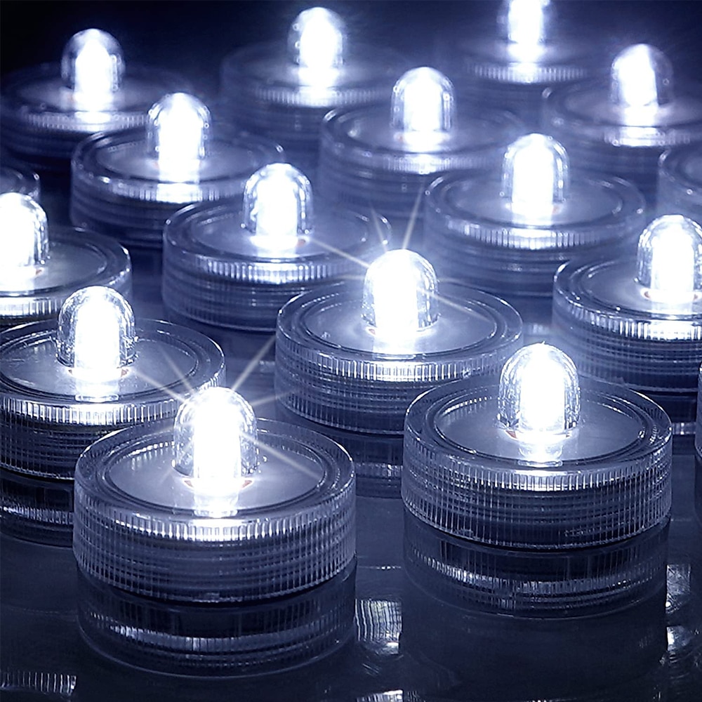 nedsenkbare led-lys 12 stk vanntett rgb undervannslys for bryllup telys badestamp dam akvarium svømmebasseng fest vase dekorasjon belysning 2025 - $17.49 –P7