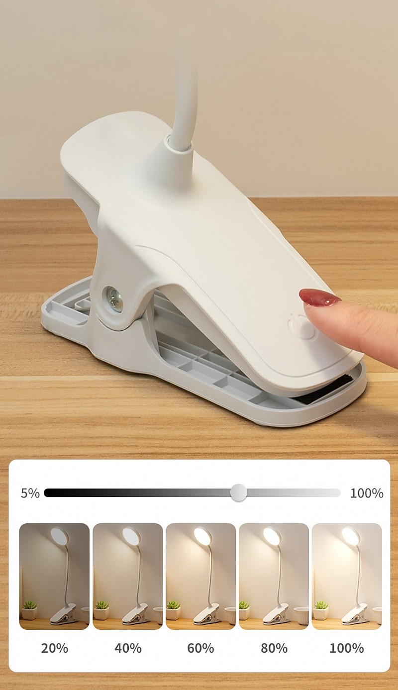 LED Desk Lamp USB Charging Folding Learning Eye Protection Reading Office Bedroom Touch Dimming Night Light Office Bedside Flexible Dimmable Folding LED Clip Eye Protection Table Lamp 2025 - $13.99 –P4